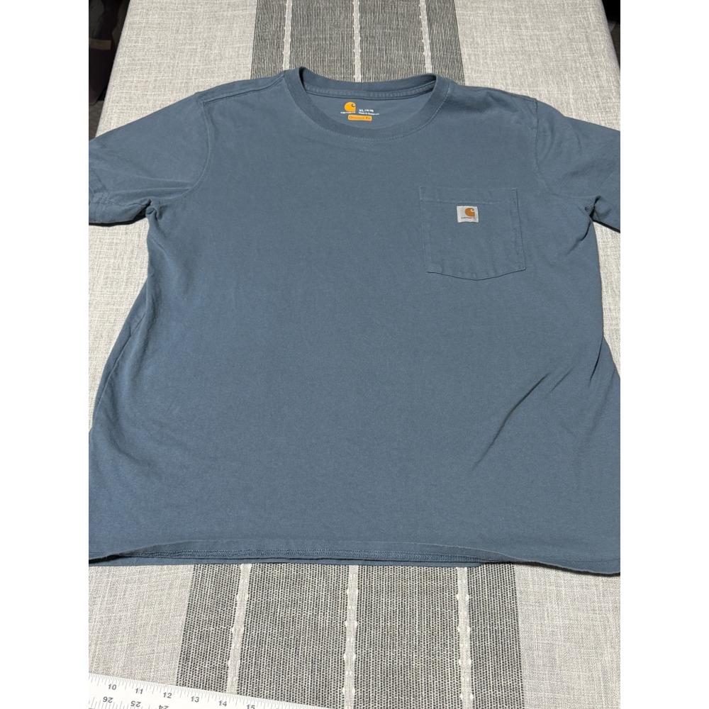 Carhartt‎ Kids XL 16-18 Blue Grey Short Sleeve Pocket T-Shirt Original Fit